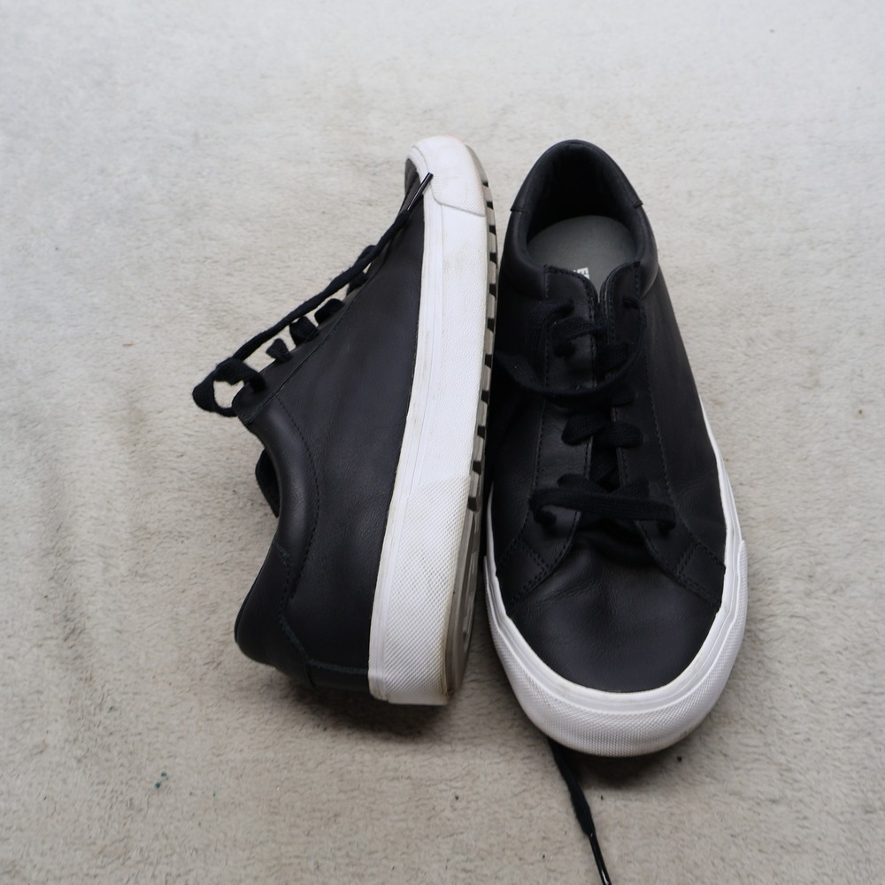 Eddie Bauer Men 10 Sneakers Black Leather Low Top Casual Comfort Walking Lace Up